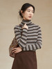 秋冬新款堆堆领条纹羊毛打底毛衣 软糯亲肤 多色条纹百搭显瘦长袖针织衫 商品缩略图0