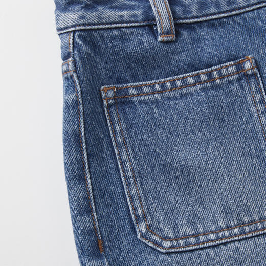 ROMI STUDIO“法式复古”棉质高腰双口袋九分微喇牛仔裤 RWCSXD3470 商品图6