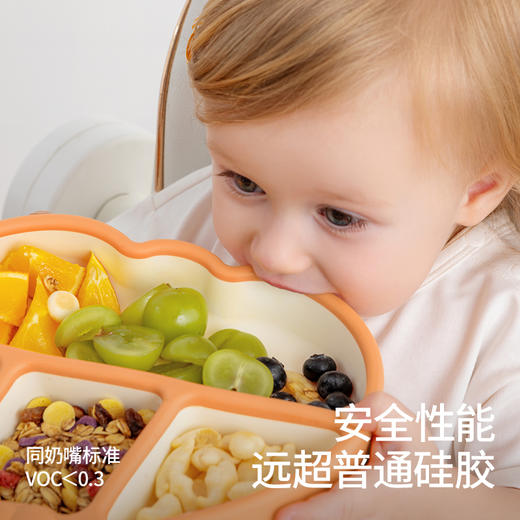 [专场福利]贝肽斯宝宝餐盘婴儿吸盘式自主进食吃饭辅食碗硅胶分格儿童餐具 商品图2