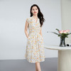 「高货kbnq」全新升级【铂金会员514/天猫699/差价185】(41142)洛诗琳法式真丝印花连衣裙2025夏季V领收腰系带连衣裙 商品缩略图0