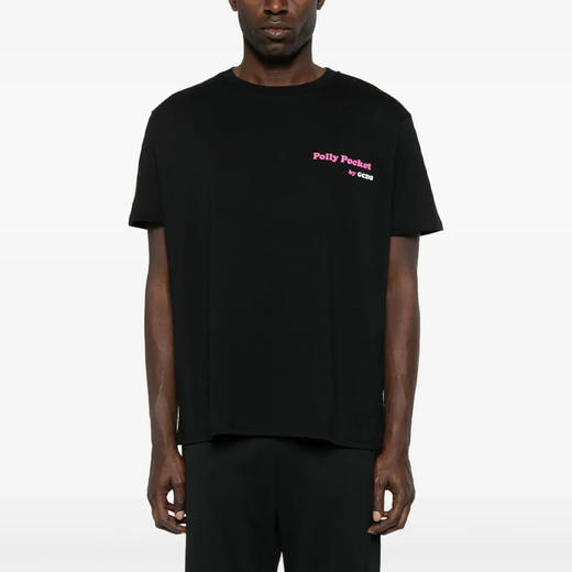 GCDS 男女同款徽标印花棉质圆领短袖T恤 黑色 B1MM2305JH9 99 商品图1