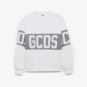 GCDS 男士字母徽标印花棉质圆领长袖T恤 白色 B1XM1511JD1 10