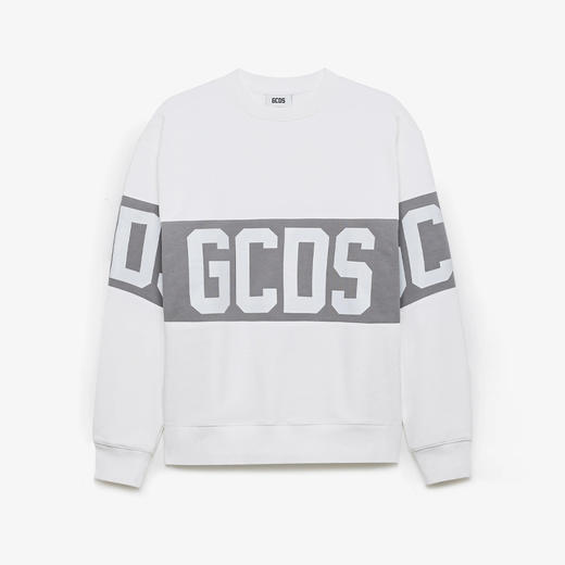 GCDS 男士字母徽标印花棉质圆领长袖T恤 白色 B1XM1511JD1 10 商品图0