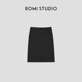ROMI STUDIO“简约舒适”黑色高密棉轻薄弹力针织半身裙 RWCSXT2512