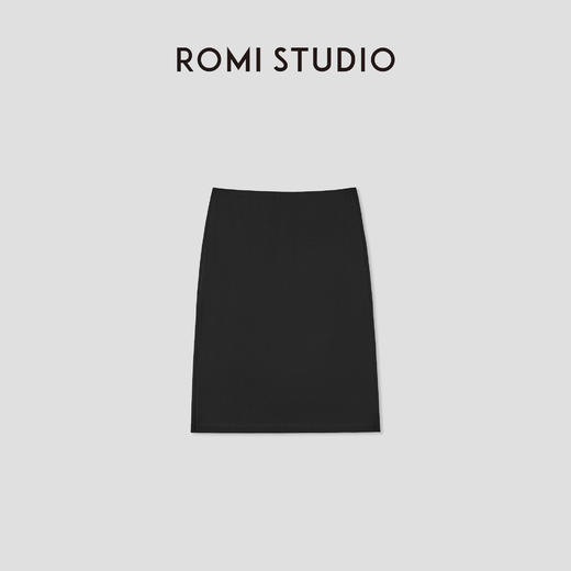 ROMI STUDIO“简约舒适”黑色高密棉轻薄弹力针织半身裙 RWCSXT2512 商品图0