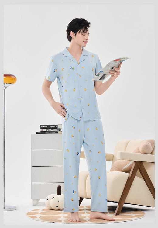 限时9折【棉莫开衫活性印染黄色小熊】A类 纤维紧密 0异味 无需化学加工合成 凉而不冰DKM915B-CC 商品图2