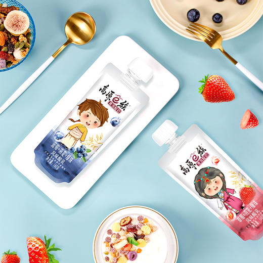 【两口味爆珠】光明&小西牛青海常温酸奶 高原牧场 蓝莓/燕麦+爆珠+燕麦酸奶两种口味160g*10袋*2箱 商品图6