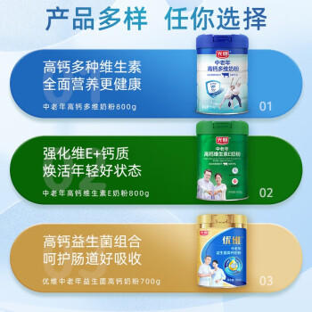 光明中老年奶粉高钙多维 0蔗糖 800g成人中老年奶粉 商品图2