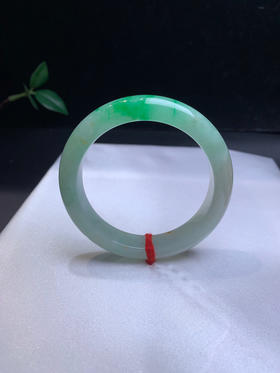 620254，55.5黄加绿手镯，一截阳绿色，一截带清新黄翡 干净有特色