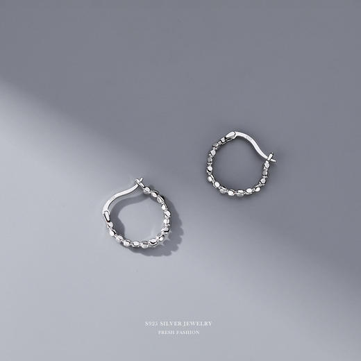 【神秘留白】S925银简约碎石耳扣【YXS-E2465】 商品图3