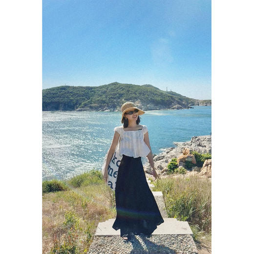 HeyDress法式半身裙女夏季高腰显瘦垂感黑色a字斜裁拼接气质半裙 商品图2