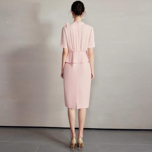 IWY/名媛风衬衫裙子新款粉色连衣裙女气质收腰接拼西装裙职业装Q1363-P 商品图3