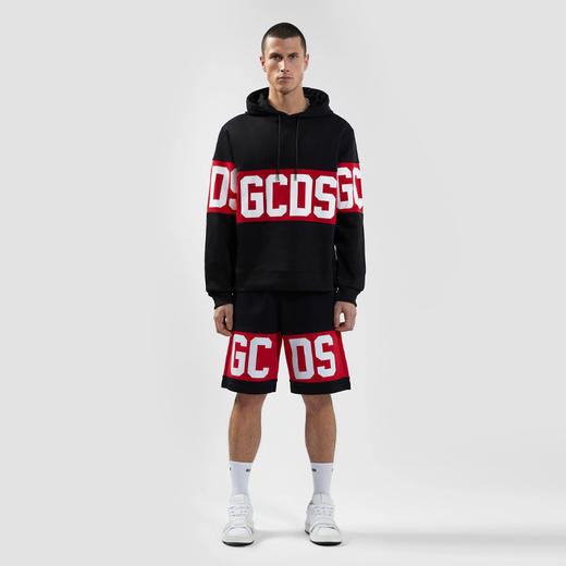 GCDS 男士棉质字母徽标印花休闲短裤 黑色 B1XM3100JD1 99 商品图3