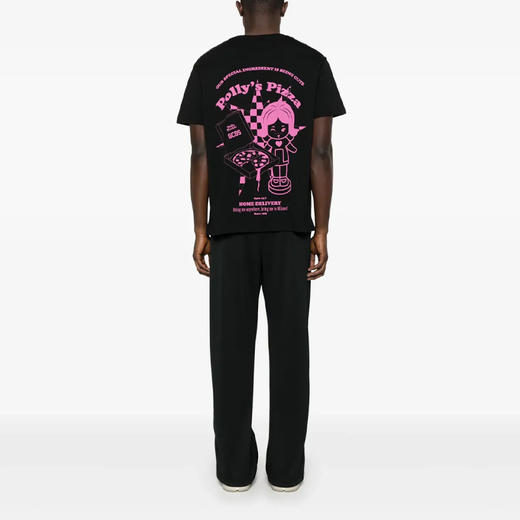 GCDS 男女同款徽标印花棉质圆领短袖T恤 黑色 B1MM2305JH9 99 商品图3