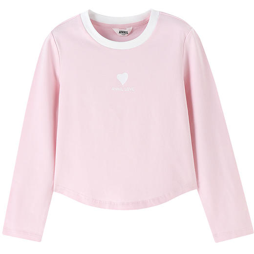 【收腰甜美棉T恤】女童圆领长袖针织衫秋季新款安奈儿童装小程序专享EG531568 商品图8