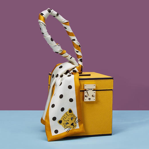 【多样屋专柜】多样屋魔丽方携带首饰盒百宝盒 珠宝收纳盒手提生日礼盒柠檬黄手提包  商品图7