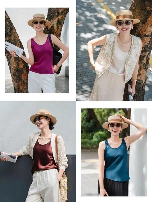 V领无袖缎面背心 ME2706 商品图0