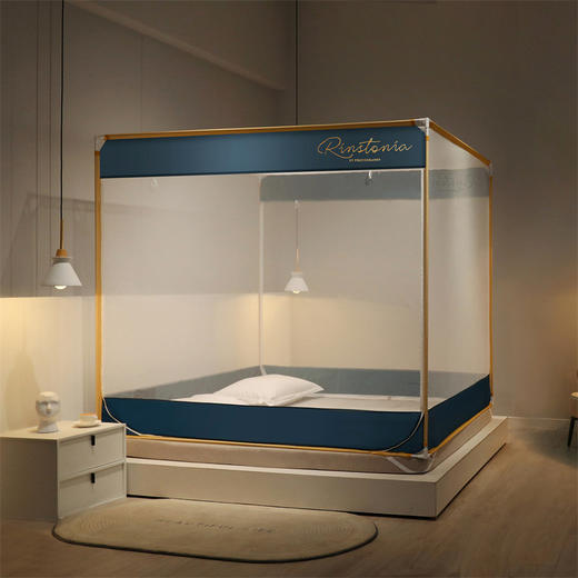 【萌趣生活，多功能防摔方顶蚊帐！】A类母婴级防摔蚊帐 多开门坐床式防尘加厚 家用防止掉床全底蚊帐-QQ 商品图10