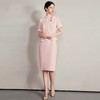 IWY/名媛风衬衫裙子新款粉色连衣裙女气质收腰接拼西装裙职业装Q1363-P 商品缩略图2