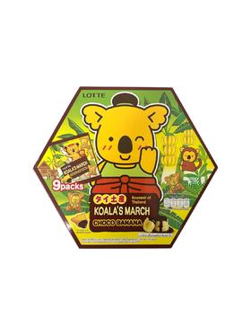 【香港直邮】朱古力香蕉味小熊饼礼盒装 9小包 Lotte Koala's March Choco Banana Flavour Biscuits Souvenir Pack