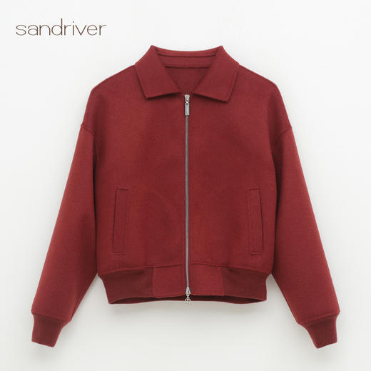 西藏水波纹羊绒呢拉链夹克衫SJF96W335N 商品图0