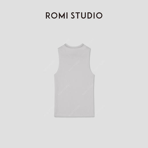 ROMI STUDIO“Clean fit”高领卷边极简粗线针织无袖背心RWCSS41870 商品图2