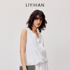 LIYIHAN夏季时尚气质休闲风领口交叉无袖V领蕾丝上衣衬衫 商品缩略图1