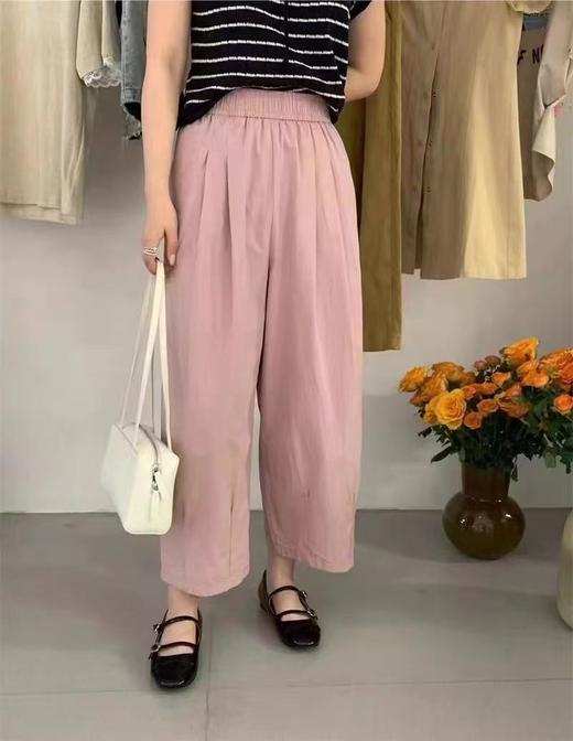 7.7清货，能接受不退拍 NO退 55229宽松版九分休闲直筒水洗棉哈伦显瘦阔腿香蕉裤-喜出 商品图2