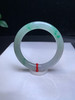 620253，55冰飘绿圆条手镯，条形好 ，整体都润润的，大半圈带绿底色 商品缩略图0