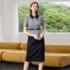 IWY/黑色包臀裙子女夏连衣裙灰色接拼职业装新款假两件西服裙 Q1399 商品缩略图4