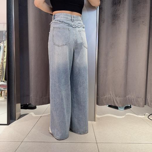 NC设计拼接腰头牛仔阔腿裤（蓝）夏季152131190321 商品图1