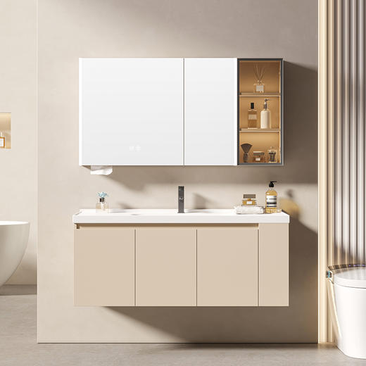 帝王洁具陶瓷一体盆洗手盆洗漱智能美妆收纳浴室柜组合WB834 商品图0