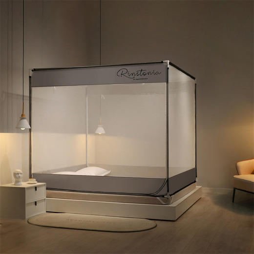 【萌趣生活，多功能防摔方顶蚊帐！】A类母婴级防摔蚊帐 多开门坐床式防尘加厚 家用防止掉床全底蚊帐-QQ 商品图9