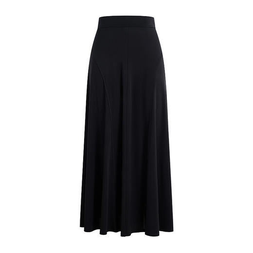 HeyDress法式半身裙女夏季高腰显瘦垂感黑色a字斜裁拼接气质半裙 商品图4