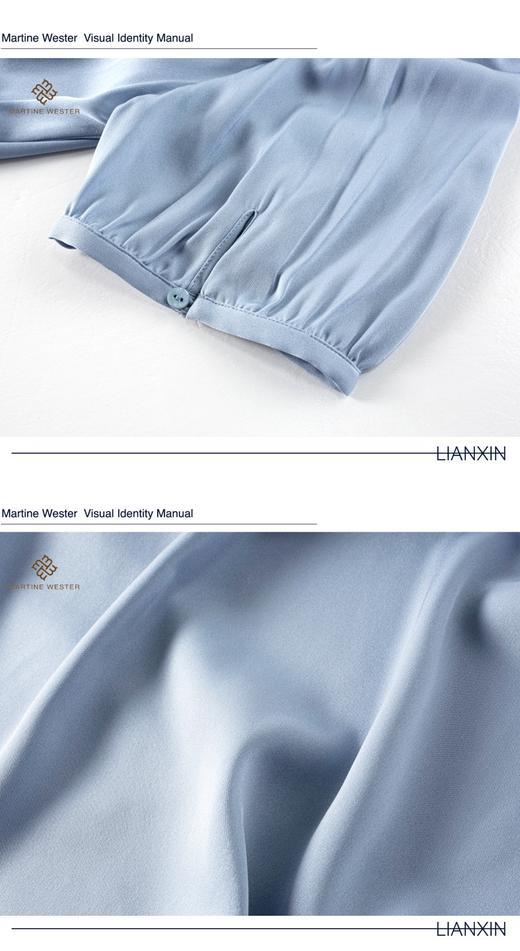 Martine Weste减领抽皱19姆米弹力双乔绉缎真丝连衣裙11423136 商品图5