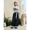 两三事梵高文艺星空夜宴2025夏新款休闲印花翻边裤脚直筒牛仔裤女 商品缩略图1