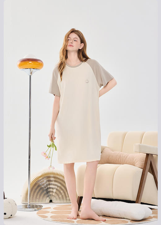 限时9折【莫代尔睡裙】A类 采用新疆棉+莫代尔 瞬间凉感 冰凉透气 保持肌肤干爽SQ991B-CC 商品图1