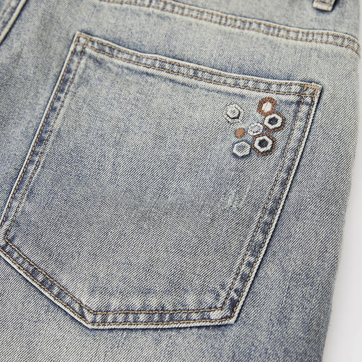 【新品上新】HX 夏季水洗牛仔五分裤微宽松手感柔软S207522059101 商品图10