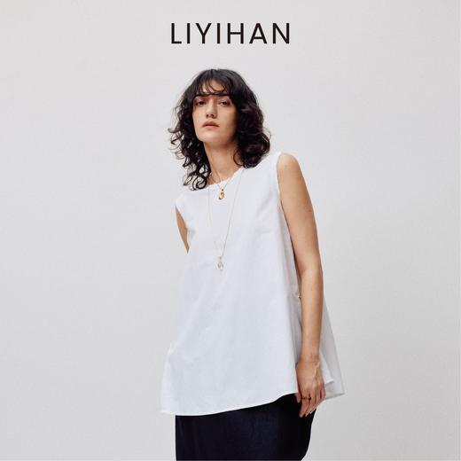 LIYIHAN设计感百搭时尚休闲背心纯色背部蕾丝两穿上衣 商品图2