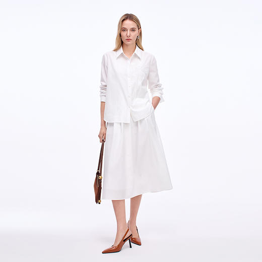 EITIE爱特爱百搭通勤简约显瘦休闲A字过膝文艺半身裙秋季新款8306002 商品图1