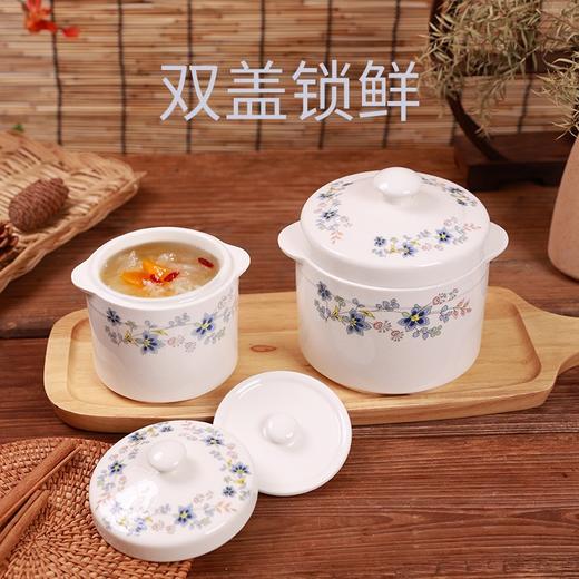 【春晖满庭双盖炖盅】陶瓷隔水炖盅带盖炖盅家用双盖炖罐蒸鸡蛋羹燕窝 商品图0