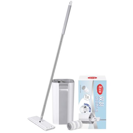 【平板拖把】美丽雅灵动把懒人家用木地板瓷砖墩布免手洗干湿两用拖帕 桶*1、杆*1、布*2 商品图3