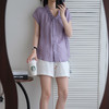 【超模君精选】淡牵牛紫苎麻上衣 100%苎麻 舒适有筋骨 十分淡雅清爽 3-5天发货 商品缩略图3