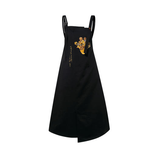 两三事梵高文艺 与葵同行 2025夏季新款复古绣花宽松背带裙连衣裙 商品图4