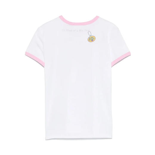 GCDS 女士字母徽标刺绣弹力棉质圆领短袖T恤 白色 B1MW2301JI9 10 商品图1