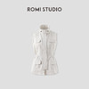 ROMI STUDIO“质感亚麻”100%亚麻抽绳收腰宽松立领马甲 RWCRWG3920 商品缩略图0