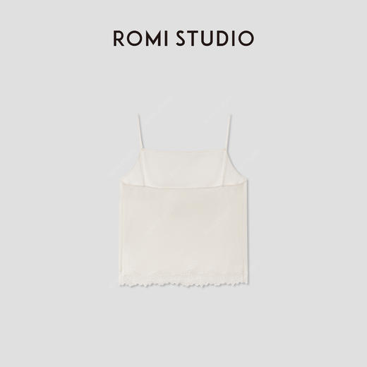 ROMI STUDIO 亚麻莱赛尔混纺轻薄凉感蕾丝绣花吊带背心RWCSST2867 商品图1