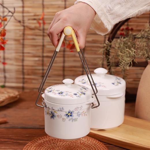 【春晖满庭双盖炖盅】陶瓷隔水炖盅带盖炖盅家用双盖炖罐蒸鸡蛋羹燕窝 商品图5