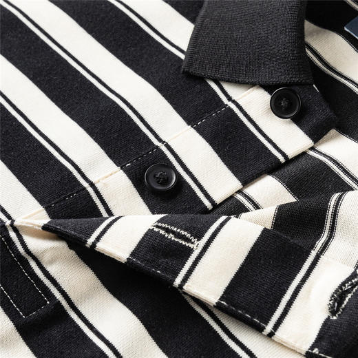 【7A抗菌】罗蒙男士Polo衫夏季经典条纹海魂衫薄款休闲男短袖T恤 商品图6