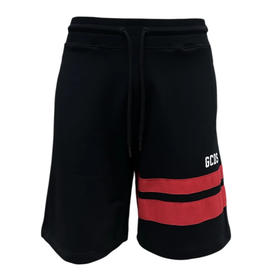GCDS 男士棉质徽标刺绣休闲短裤 黑色 B1XM3101JI0 99
